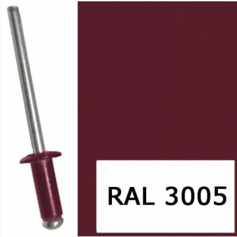 Заклепка вытяжная, окрашенная в цвета RAL 4,8x12 RAL 3005 красное вино (1000 шт)