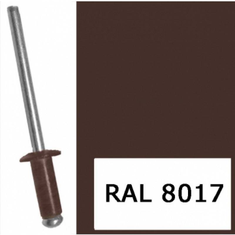 Заклепка вытяжная, окрашенная в цвета RAL 4,8x12 RAL 8017 коричневый (1000 шт)