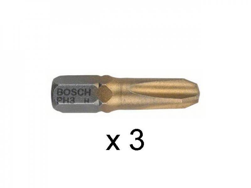 Насадка крестообразная PH3 25 мм исп. MAXgrip (3 шт.) BOSCH (2607001548)