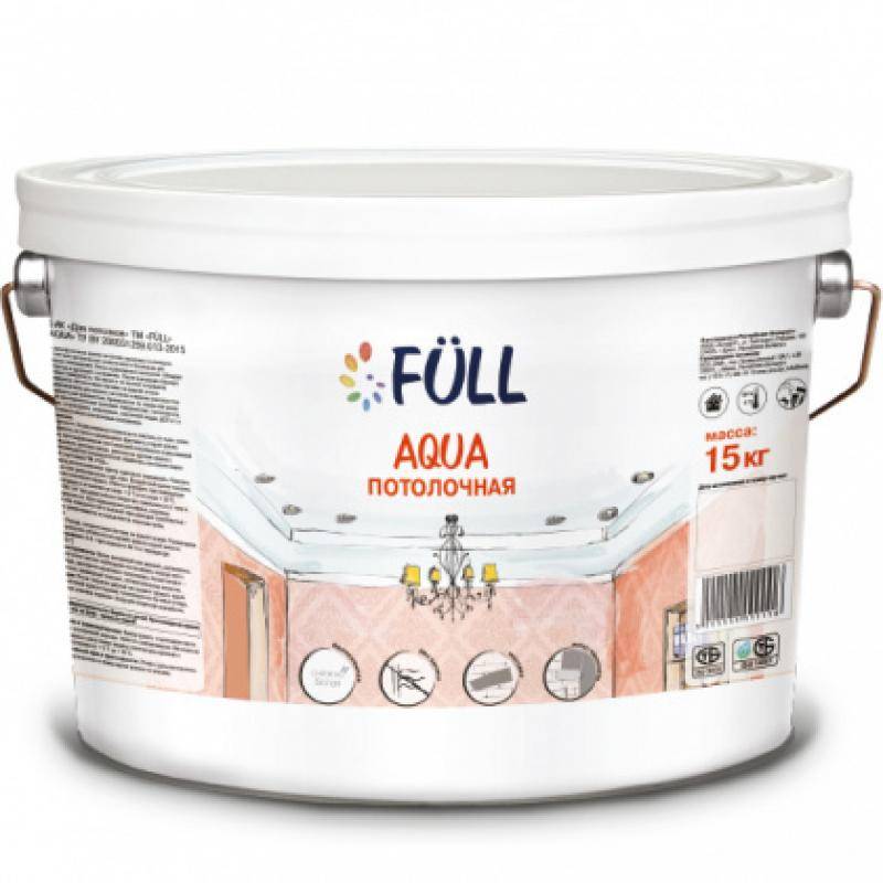 Краска для потолков FULL AQUA белая матовая 5 л/7,5 кг