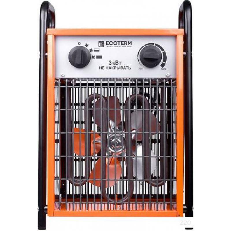 Нагреватель воздуха электр. Ecoterm EHC-03/1B, кубик, 2 ручки, 3 кВт, 220В