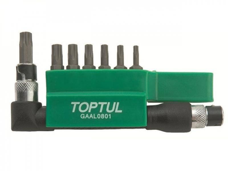 Набор бит TORX 1/4 Т10-Т40 30 мм 8 шт TOPTUL (GAAL0807)