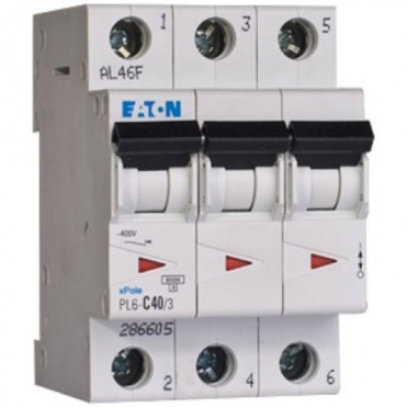 Автоматический выключатель PL6-C40/3 3P 40A тип С 6кА Moeller 286605